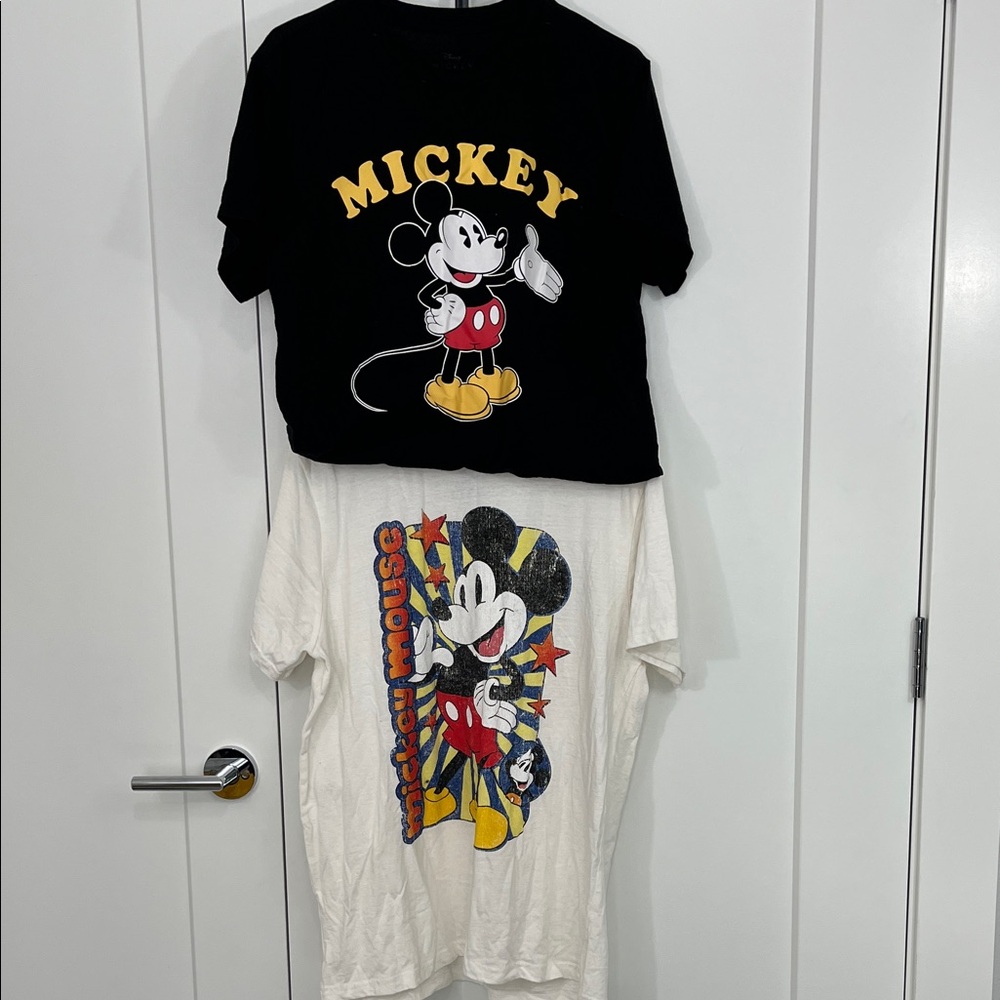 Lot of 2 - Disney Mickey Mouse Large Short Sleeve T-Shirts